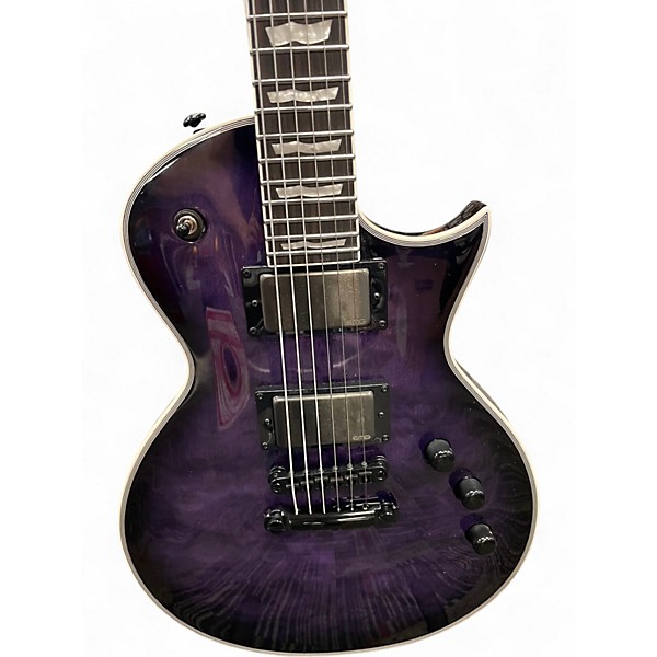 Used ESP LTD EC1000 Deluxe Trans Purple Solid Body Electric Guitar