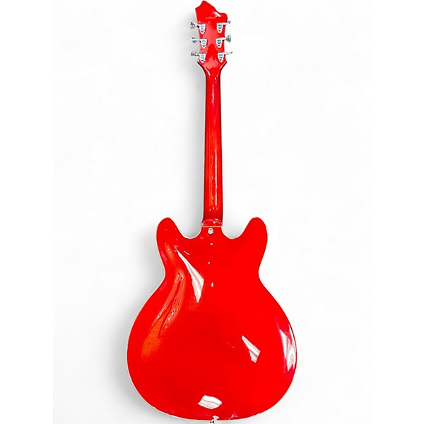 Used Hagstrom VIKING Trans Red Hollow Body Electric Guitar