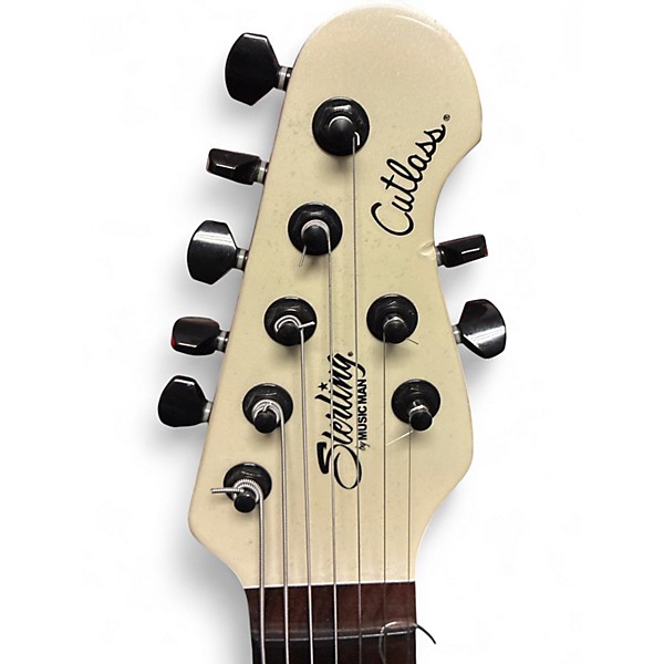 Used Sterling by Music Man Cutlass Jason Richardson 7-String White Solid Body Electric Guitar