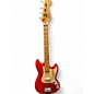 Used Squier Bronco Chrome Red Metallic Electric Bass Guitar thumbnail