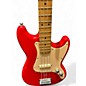 Used Squier Bronco Chrome Red Metallic Electric Bass Guitar
