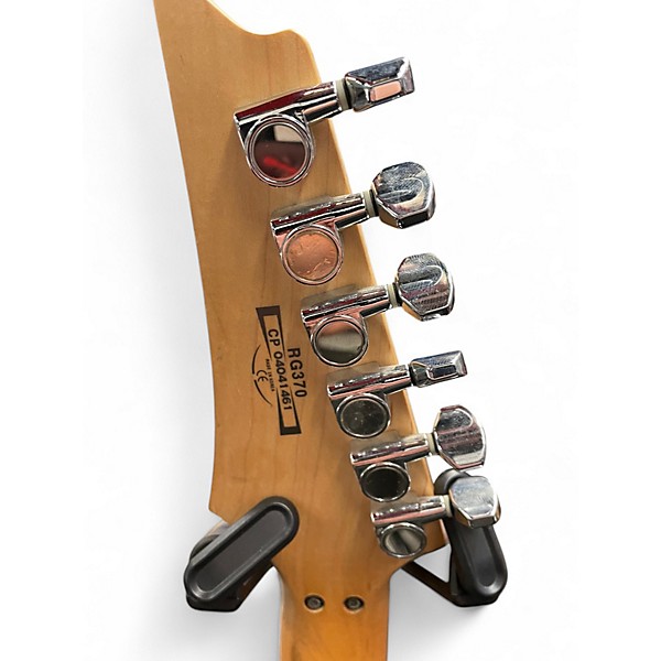 Used 2010s Ibanez RG370QMSP RG Series Metallic Silver Solid Body Electric Guitar