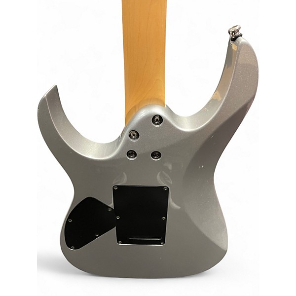 Used 2010s Ibanez RG370QMSP RG Series Metallic Silver Solid Body Electric Guitar
