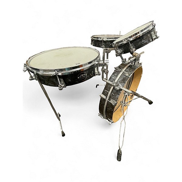 Used DW 5 Piece Performance Series Low Pro Travel BLACK DIAMOND Drum Kit