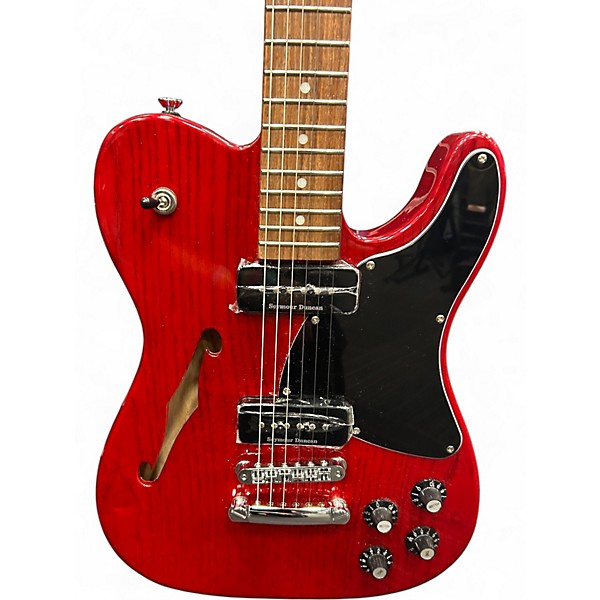 Used Fender JA90 Jim Adkins Thinline Telecaster Candy Apple Red Hollow Body Electric Guitar