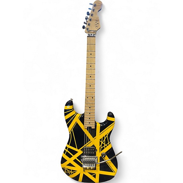 Used EVH Striped Series Black and Yellow Solid Body Electric Guitar