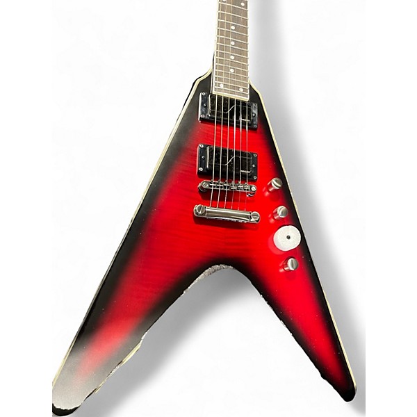 Used Epiphone dave mustaine v red and black Solid Body Electric Guitar
