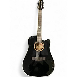 Used Washburn D10SCE/12 BK Black 12 String Acoustic Guitar