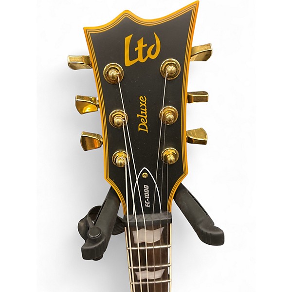 Used ESP LTD EC1000 Black and Gold Solid Body Electric Guitar