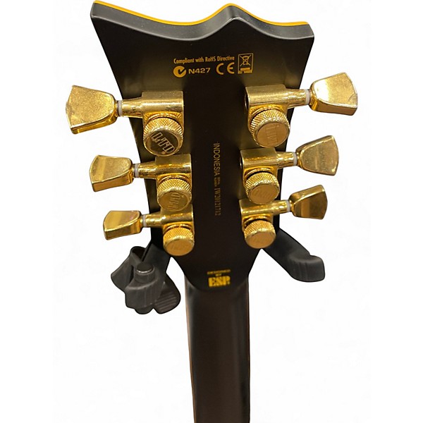 Used ESP LTD EC1000 Black and Gold Solid Body Electric Guitar