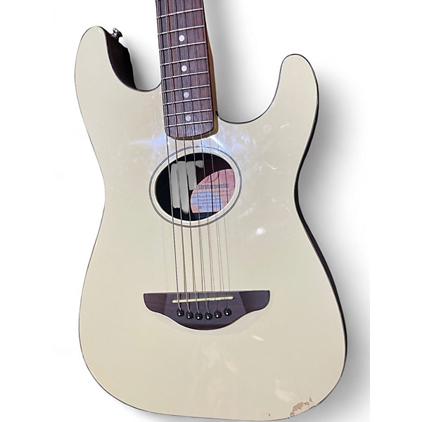 Used Fender Stratacoustic Vintage White Acoustic Electric Guitar