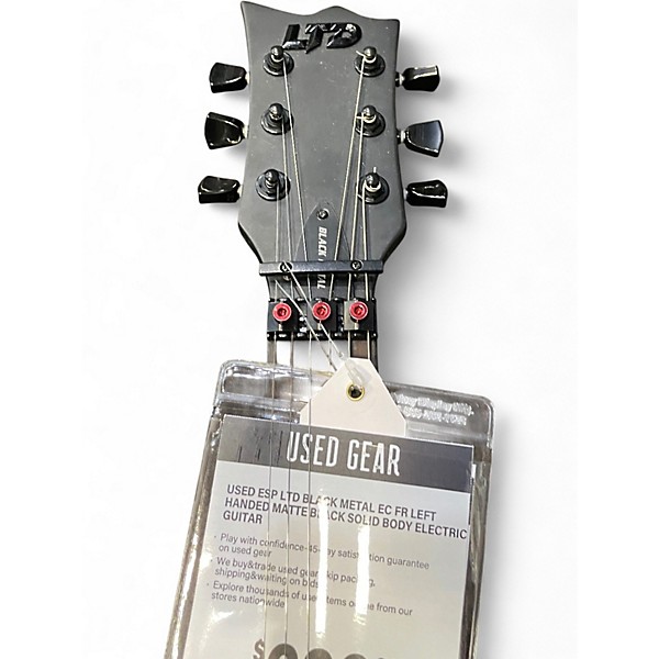 Used ESP LTD Black Metal EC FR Left Handed Matte Black Solid Body Electric Guitar