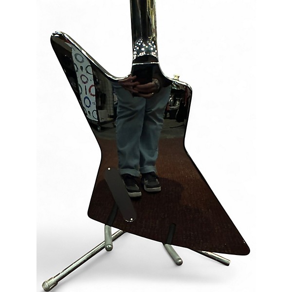 Used Epiphone Korina Explorer Black and White Electric Bass Guitar