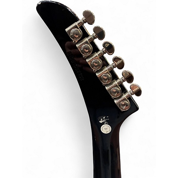 Used Epiphone Korina Explorer Black and White Electric Bass Guitar