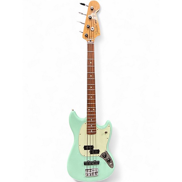 Used Fender Mustang Bass Surf Green Electric Bass Guitar