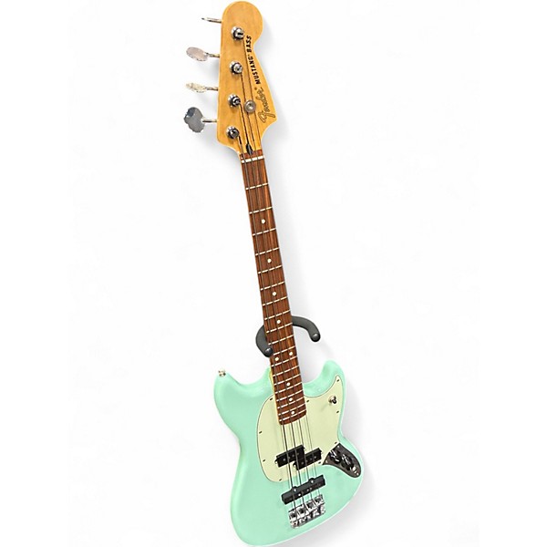 Used Fender Mustang Bass Surf Green Electric Bass Guitar