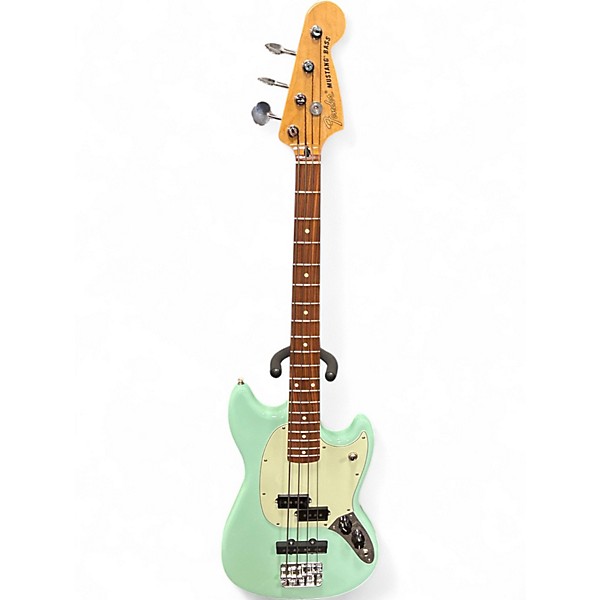 Used Fender Mustang Bass Surf Green Electric Bass Guitar