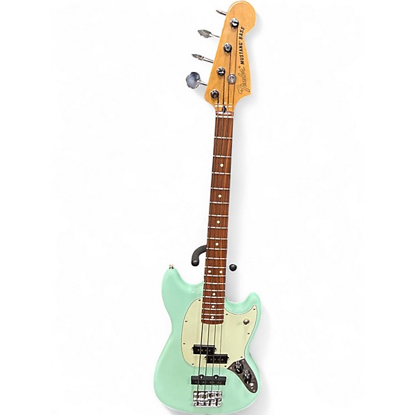 Used Fender Mustang Bass Surf Green Electric Bass Guitar