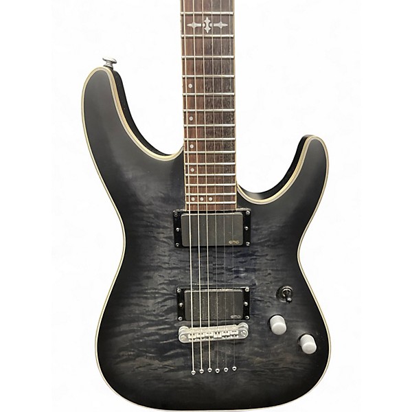 Used Schecter Guitar Research C-1 PLATINUM Trans Black Solid Body Electric Guitar