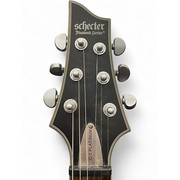 Used Schecter Guitar Research C-1 PLATINUM Trans Black Solid Body Electric Guitar