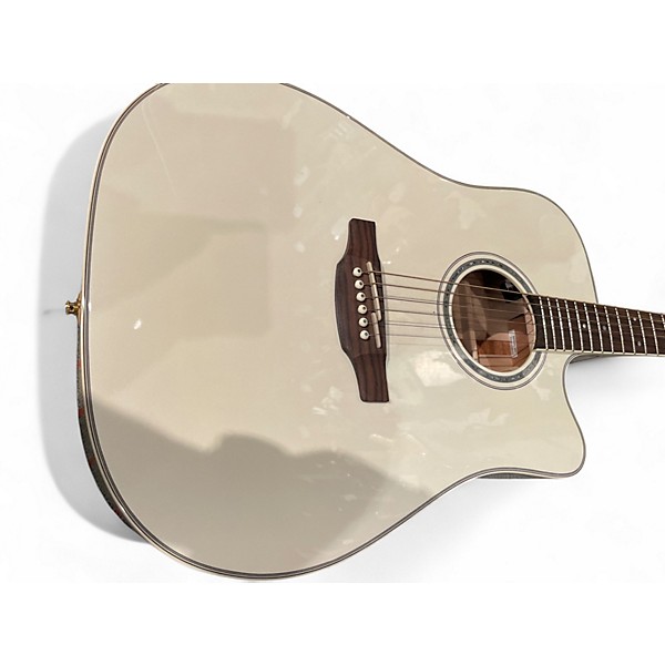 Used Takamine gd37 ce pearl white Acoustic Guitar