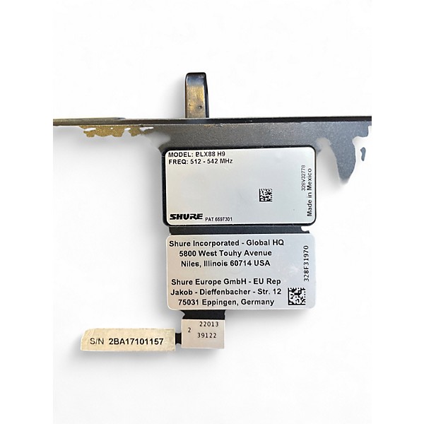 Used Shure BLX88  Handheld Wireless System