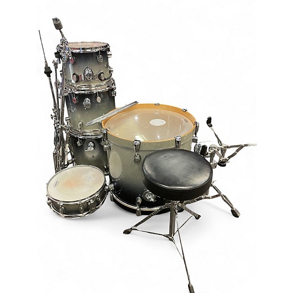 Used PDP by DW 5 Piece X7 black to silver sparkle fade Drum Kit