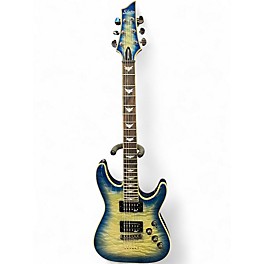 Used Schecter Guitar Research Omen Extreme 6 Ocean Blue Burst Solid Body Electric Guitar