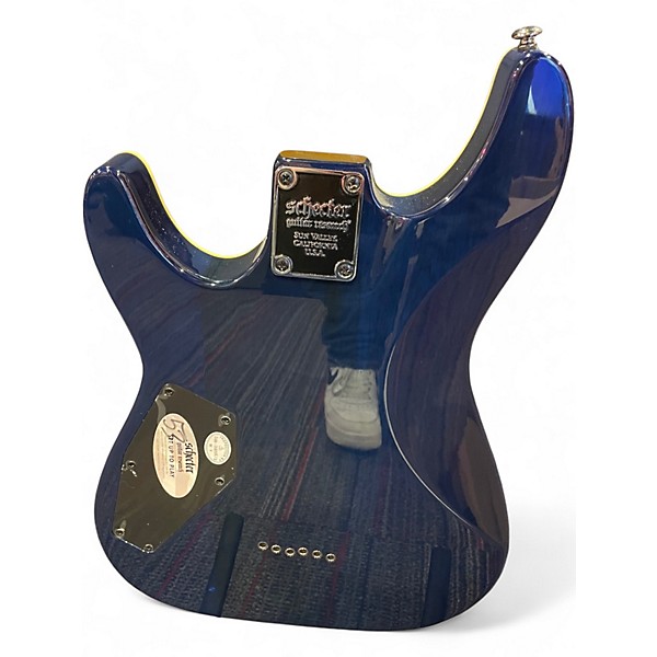 Used Schecter Guitar Research Omen Extreme 6 Ocean Blue Burst Solid Body Electric Guitar