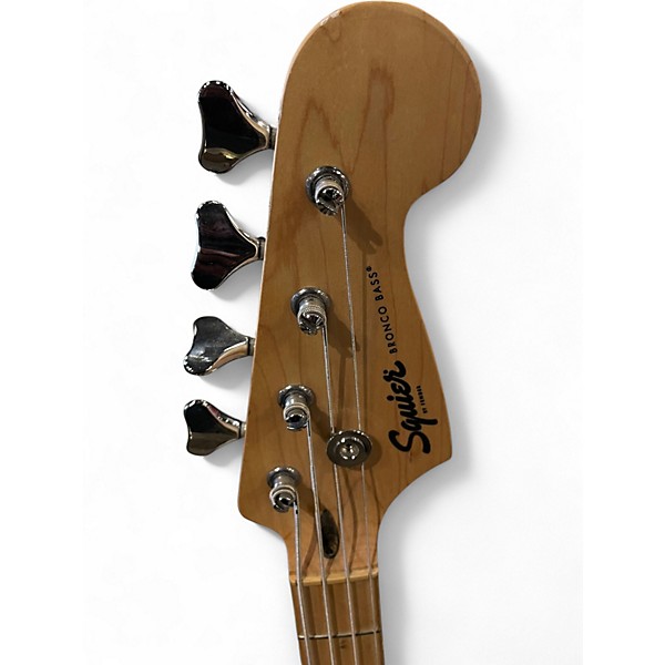 Used Squier Bronco Black Electric Bass Guitar