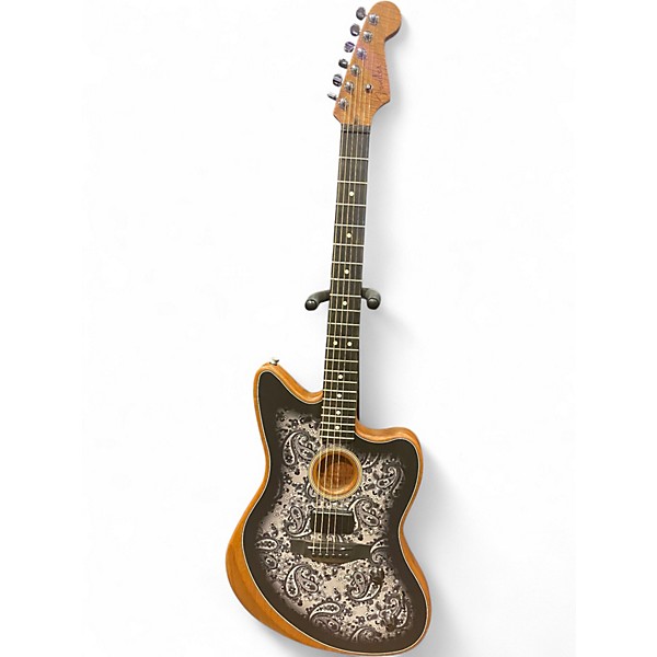 Used Fender acoustasonic jazzmaster black paisley Acoustic Electric Guitar