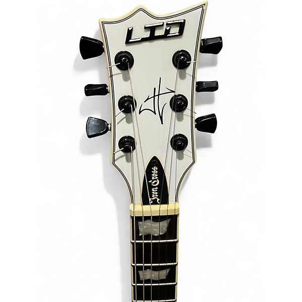 Used ESP LTD James Hetfield Signature Iron Cross Snow White Solid Body Electric Guitar