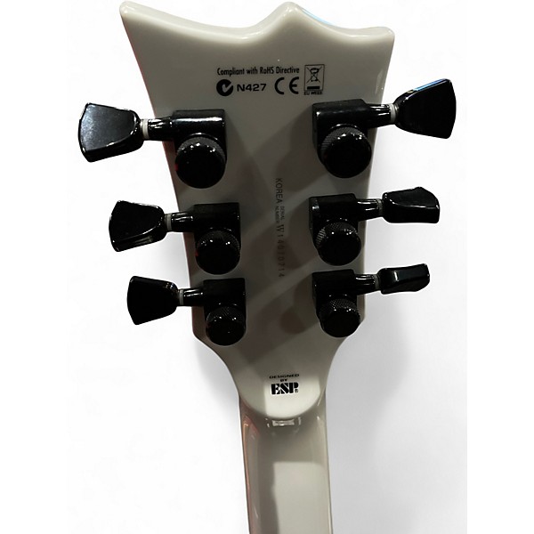 Used ESP LTD James Hetfield Signature Iron Cross Snow White Solid Body Electric Guitar