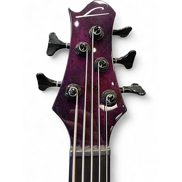 Used Legator HELIO 5 STRING MAGENTA BURL Electric Bass Guitar
