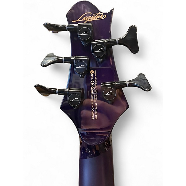 Used Legator HELIO 5 STRING MAGENTA BURL Electric Bass Guitar