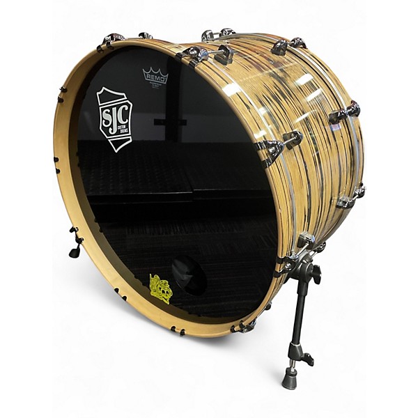 Used SJC 3 Piece CUSTOM 3-PIECE YARD SALE DRUM KIT TORCHED BAMBOO Drum Kit