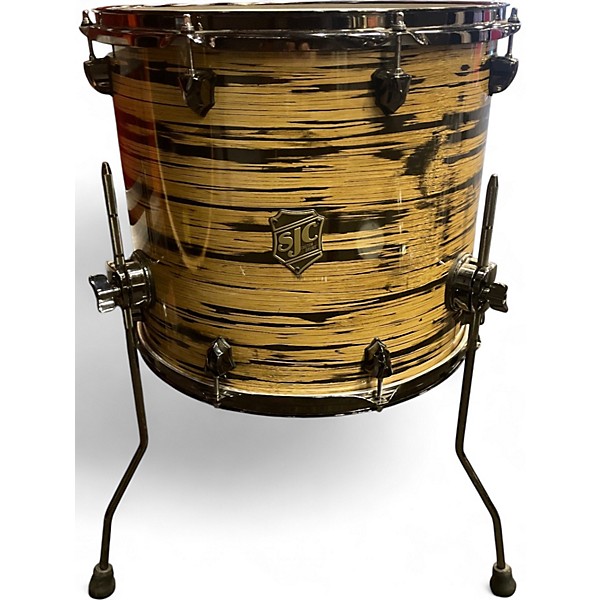 Used SJC 3 Piece CUSTOM 3-PIECE YARD SALE DRUM KIT TORCHED BAMBOO Drum Kit