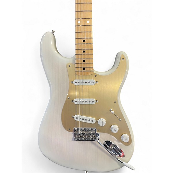 Used Fender heritage 50's strat White Blonde Solid Body Electric Guitar