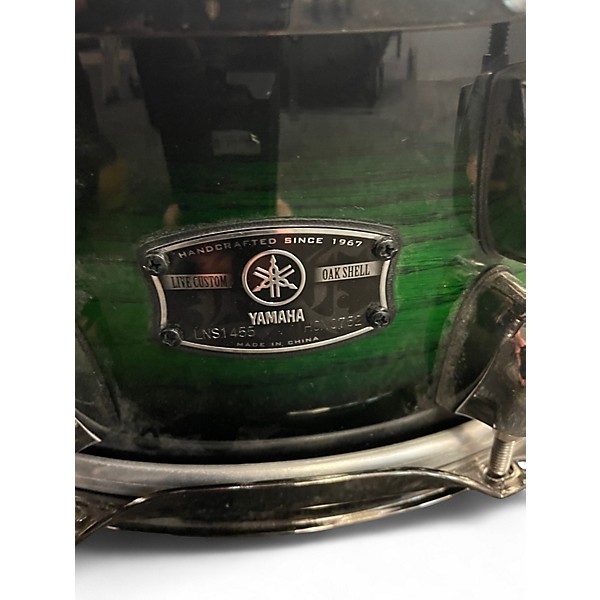 Used Yamaha 14X5.5 Live Custom Snare Green Oak Drum