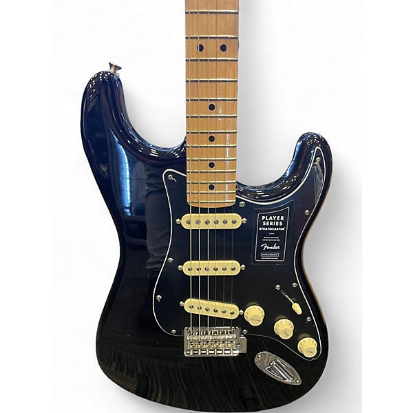 Used Fender Player Stratocaster Black Solid Body Electric Guitar