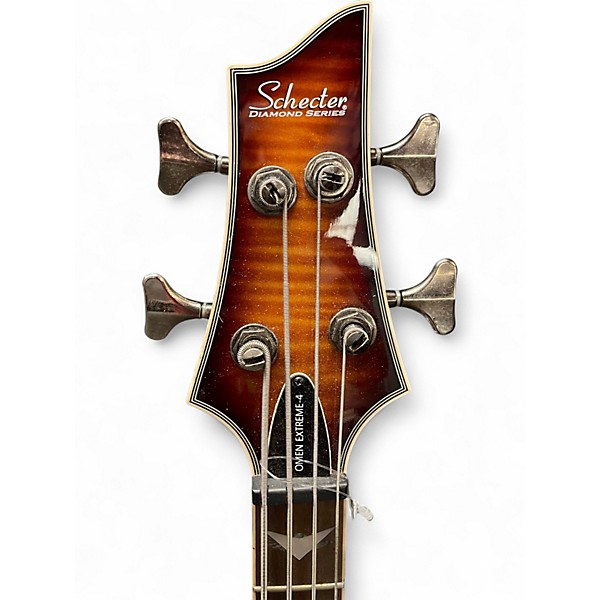 Used Schecter OMEN EXTREME IV Amber Electric Bass Guitar