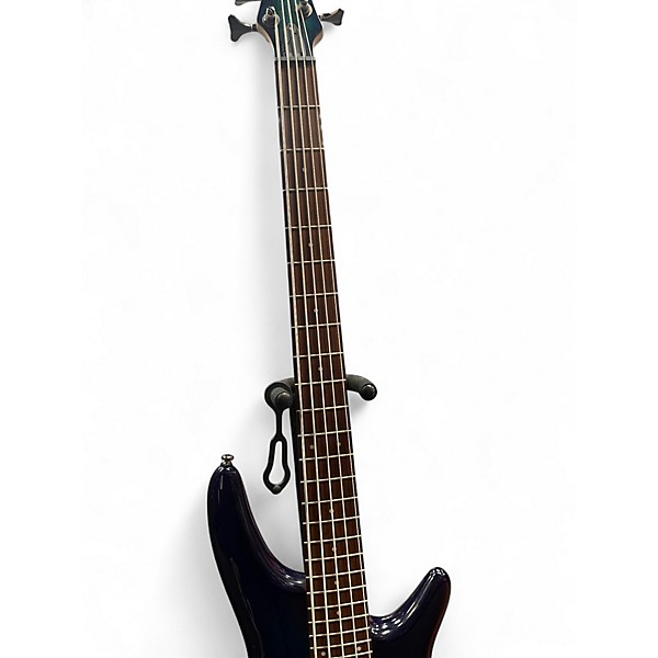 Used Ibanez SR755 5 String Blue Burst Electric Bass Guitar