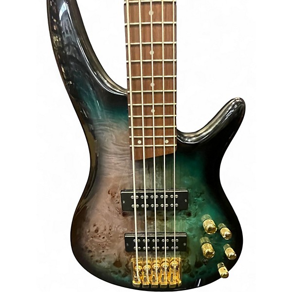 Used Ibanez SR405 5 String Emerald Green Electric Bass Guitar