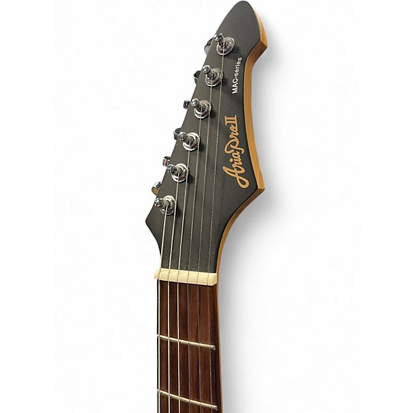 Used Aria mac-dlx Black Solid Body Electric Guitar