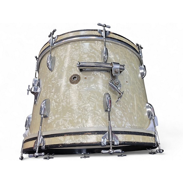 Vintage 1960s Gretsch Drums 3 Piece broadkaster white marine pearl Drum Kit