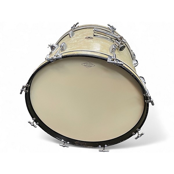 Vintage 1960s Gretsch Drums 3 Piece broadkaster white marine pearl Drum Kit