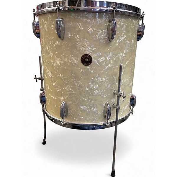 Vintage 1960s Gretsch Drums 3 Piece broadkaster white marine pearl Drum Kit