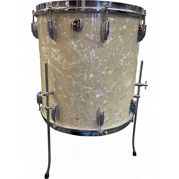 Vintage 1960s Gretsch Drums 3 Piece broadkaster white marine pearl Drum Kit