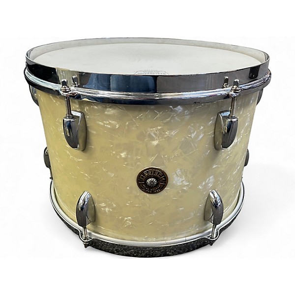 Vintage 1960s Gretsch Drums 3 Piece broadkaster white marine pearl Drum Kit