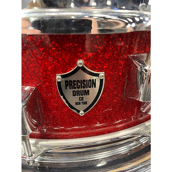 Used PRECISION DRUM CO 4 Piece PRECISION DRUM CO RED SPARKLE Drum Kit